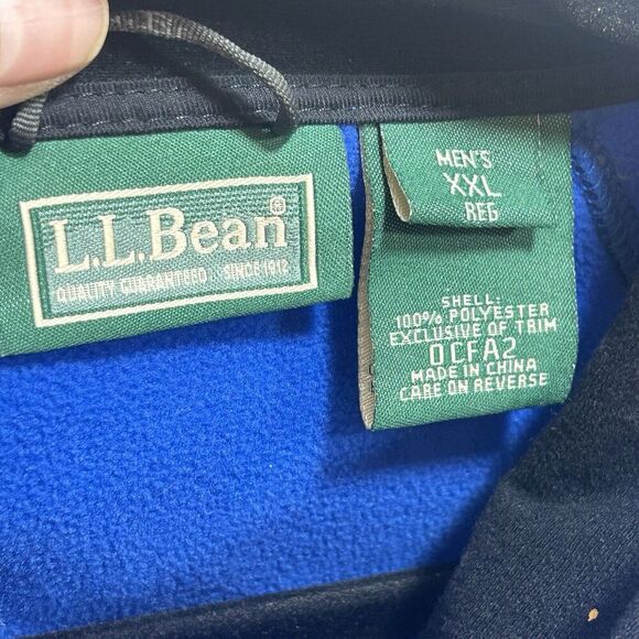 LL Bean Men Fleece Jacket XXL Blue Weather Channel Polartec Insert Inner Shell - Picture 2 of 11
